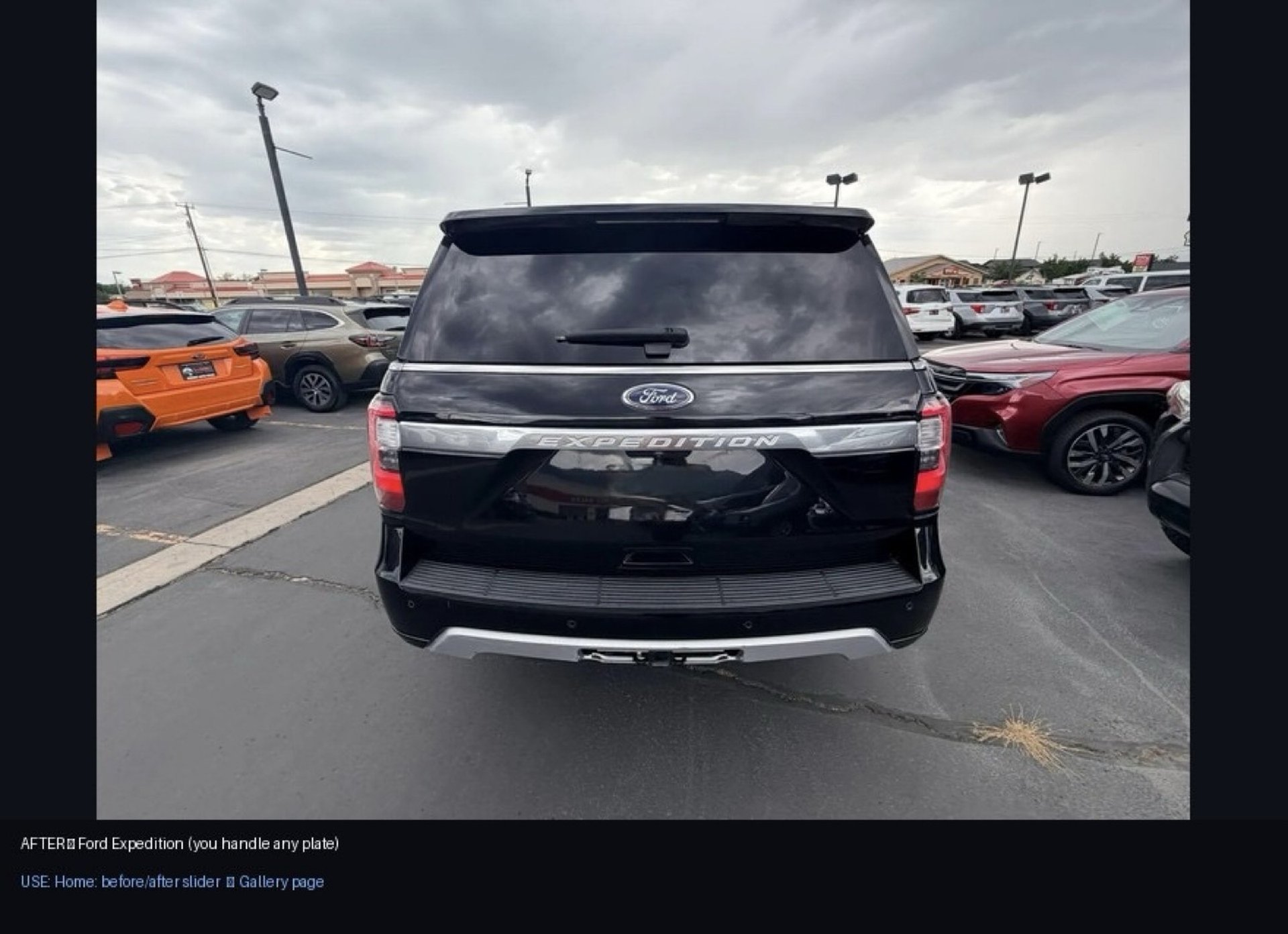 Black Ford Expedition after collision repair